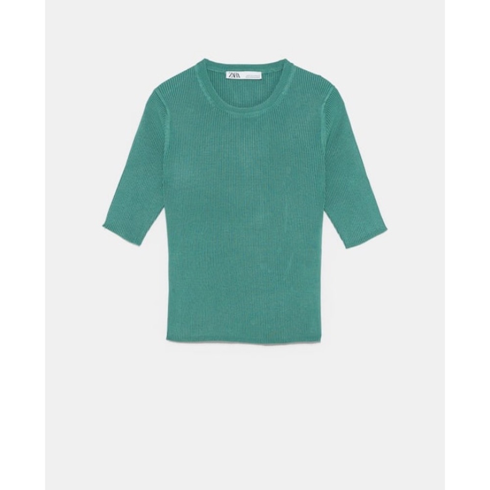 Zara green knit top